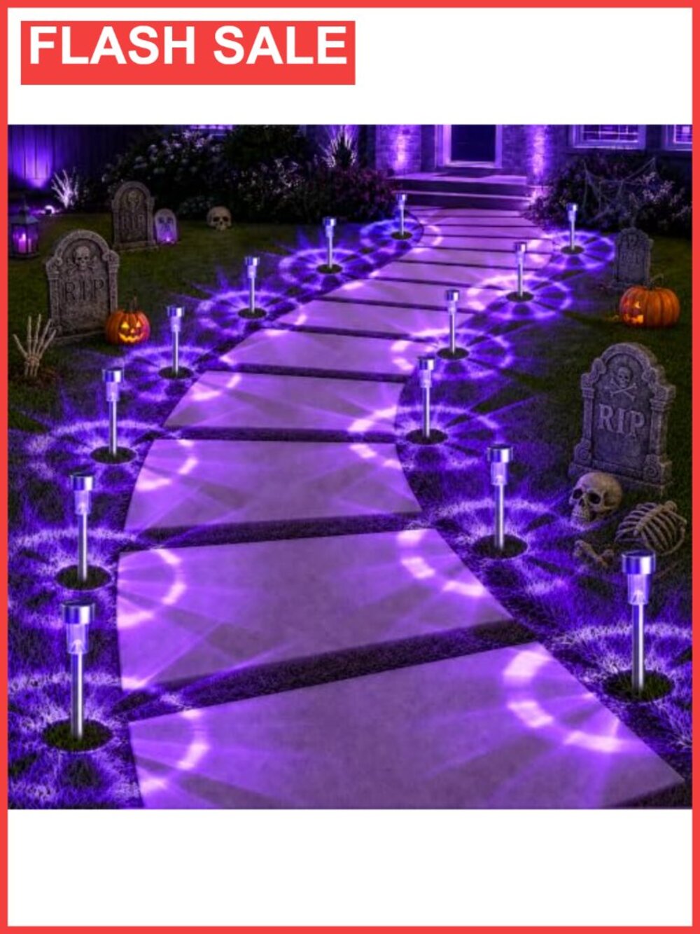 12-Pack Solar Halloween Stake Lights Outdoor Waterproof Yard Decor